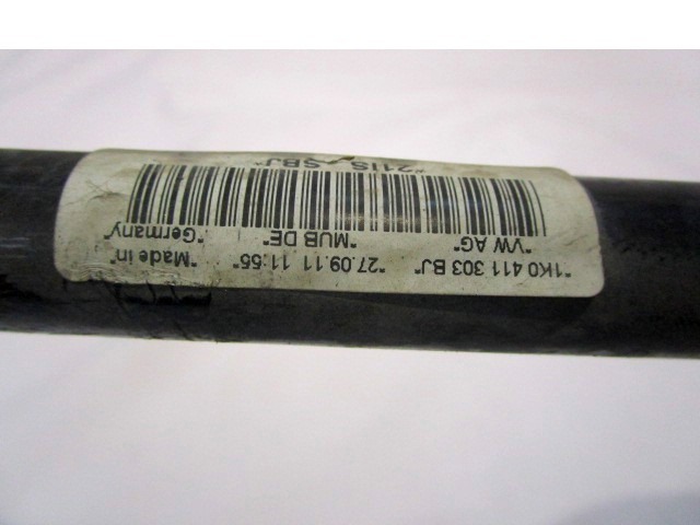 SPREDNJI STABILIZATOR OEM N. 1K0411303BJ ORIGINAL REZERVNI DEL VOLKSWAGEN GOLF VI 5K1 517 AJ5 MK6 (2008-2012) DIESEL LETNIK 2011