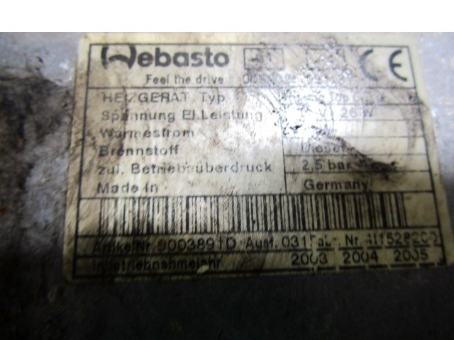 SAMOSTOJEN GRELEC / WEBASTO OEM N. RF5G-209AX ORIGINAL REZERVNI DEL MAZDA MPV LW MK2 (1999 - 2006) DIESEL LETNIK 2004