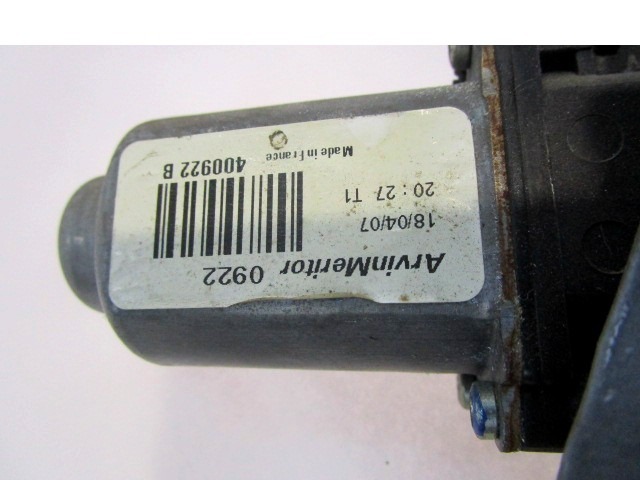 MEHANIZEM DVIGA SPREDNJIH STEKEL  OEM N. 1492722 400922B ORIGINAL REZERVNI DEL FORD TRANSIT FM FN FF MK7 (2006 - 2013) DIESEL LETNIK 2007