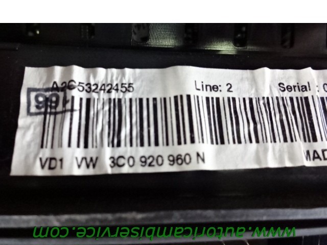 KILOMETER STEVEC OEM N. 3C0920960N ORIGINAL REZERVNI DEL VOLKSWAGEN PASSAT B6 3C2 3C5 BER/SW (2005 - 09/2010)  DIESEL LETNIK 2007