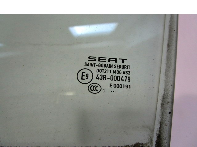 STEKLO SPREDNJIH LEVIH VRAT OEM N. 6J4845201B ORIGINAL REZERVNI DEL SEAT IBIZA 6J5 6P1 MK4 BER/SW (2008 - 2012)BENZINA LETNIK 2012