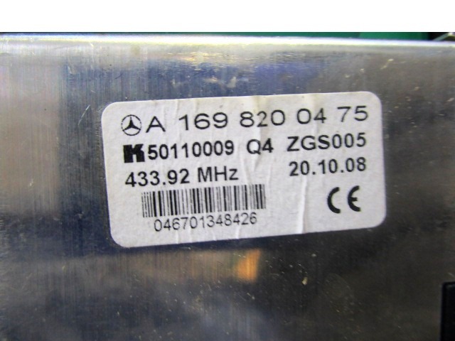 OJACEVALEC / ANTENA OEM N. A1698200475 ORIGINAL REZERVNI DEL MERCEDES CLASSE A W169 5P C169 3P R (05/2008 - 2012) BENZINA LETNIK 2009