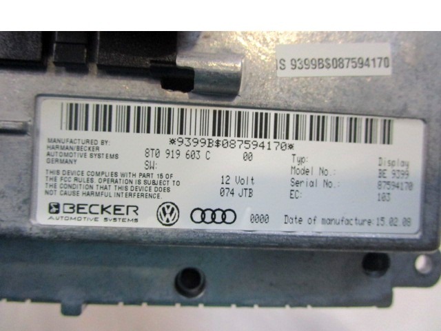 REZERVNI DELI, RADIJSKO-NAVIGACIJSKE NAPRAVE OEM N. 4L0864261D 4L0910110B 8T0919603C 4E0035541S ORIGINAL REZERVNI DEL AUDI Q7 4L (2005 - 2015) DIESEL LETNIK 2008