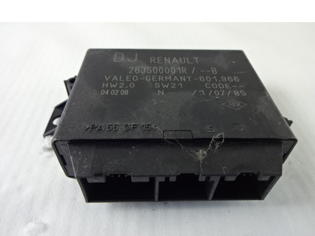 ECU PARKIRNI SENZORJI OEM N. 263500001R ORIGINAL REZERVNI DEL RENAULT LAGUNA BT0/1 KT0/1 MK3 BER/SW (10/2007 - 08/2010) DIESEL LETNIK 2008