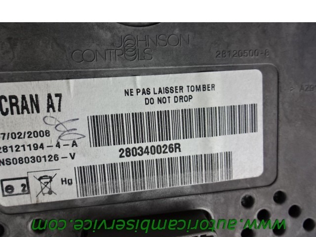 REZERVNI DELI, RADIJSKO-NAVIGACIJSKE NAPRAVE OEM N. 280600004R ORIGINAL REZERVNI DEL RENAULT LAGUNA BT0/1 KT0/1 MK3 BER/SW (10/2007 - 08/2010) DIESEL LETNIK 2008