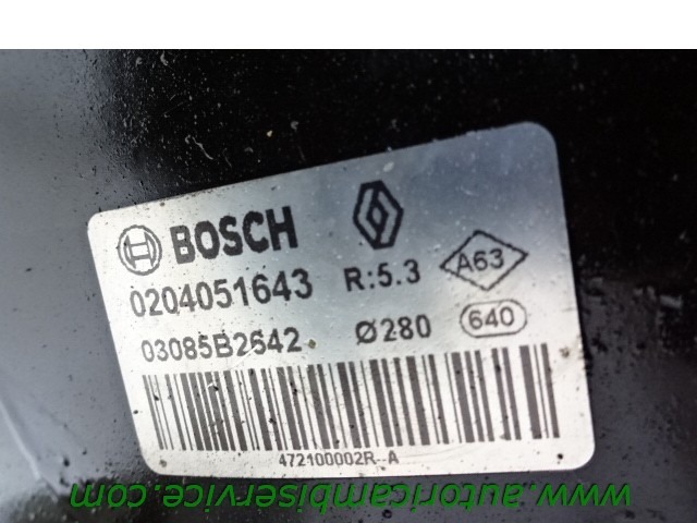 SERVO OJACEVALNIK ZAVOR S PUMPO OEM N. 472100002R ORIGINAL REZERVNI DEL RENAULT LAGUNA BT0/1 KT0/1 MK3 BER/SW (10/2007 - 08/2010) DIESEL LETNIK 2008