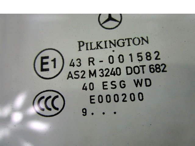 STEKLO SPREDNJIH DESNIH VRAT OEM N. A1697250210 ORIGINAL REZERVNI DEL MERCEDES CLASSE A W169 5P C169 3P R (05/2008 - 2012) DIESEL LETNIK 2010