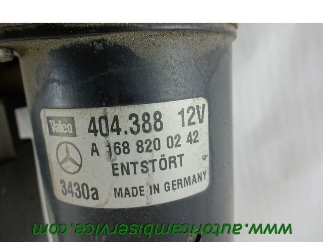 MOTORCEK PREDNJIH BRISALCEV OEM N. A1688200242 ORIGINAL REZERVNI DEL MERCEDES CLASSE A W168 V168 R (2001 - 2005) BENZINA LETNIK 2001