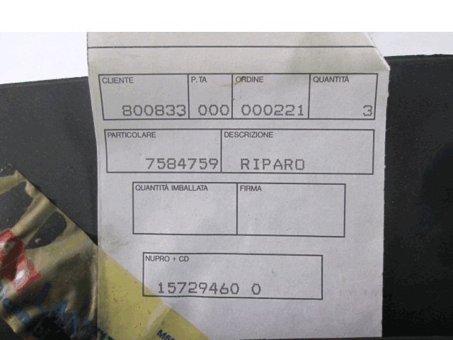 NOSILEC RADIATORJA OEM N. 7584759 ORIGINAL REZERVNI DEL FIAT UNO 146 MK1 (1983 -1989)BENZINA LETNIK 1983