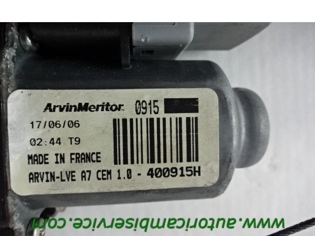 MEHANIZEM DVIGA SPREDNJIH STEKEL  OEM N. 400915H ORIGINAL REZERVNI DEL PEUGEOT 207 / 207 CC WA WC WD WK (2006 - 05/2009) DIESEL LETNIK 2006