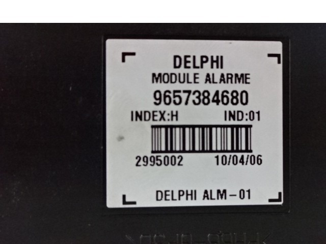 RACUNALNIK AVTOALARMA/BLOKADA MOTORJA OEM N. 9657384680 ORIGINAL REZERVNI DEL PEUGEOT 207 / 207 CC WA WC WD WK (2006 - 05/2009) DIESEL LETNIK 2006