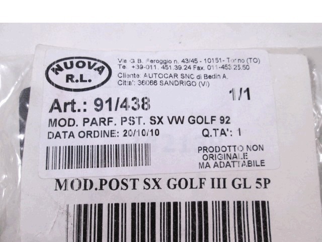 ZUNANJI PROFILI IN LETVE OEM N.  ORIGINAL REZERVNI DEL VOLKSWAGEN GOLF III 1H1 1E7 1H5 MK3 (08/1992 - 07/1998) DIESEL LETNIK 1992