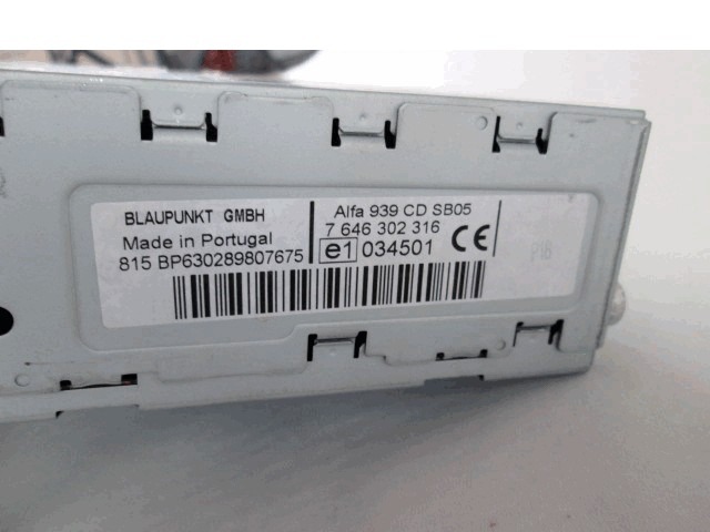 RADIO CD / OJACEVALNIK / IMETNIK HIFI OEM N. 7646302316 ORIGINAL REZERVNI DEL ALFA ROMEO 159 939 BER/SW (2005 - 2013) DIESEL LETNIK 2008