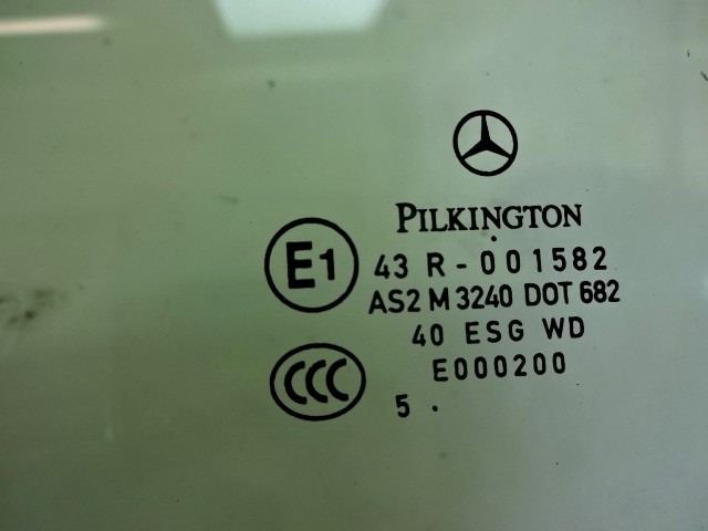 STEKLO SPREDNJIH LEVIH VRAT OEM N. A1697250110 ORIGINAL REZERVNI DEL MERCEDES CLASSE A W169 5P C169 3P (2004 - 04/2008) DIESEL LETNIK 2006