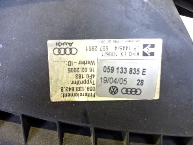 FILTAR ZRAKA OEM N. 059133835E ORIGINAL REZERVNI DEL AUDI A6 C6 4F2 4FH 4F5 BER/SW/ALLROAD (07/2004 - 10/2008) DIESEL LETNIK 2005