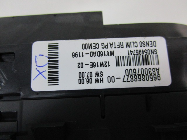 KONTROLNA ENOTA KLIMATSKE NAPRAVE / AVTOMATSKA KLIMATSKA NAPRAVA OEM N. 9650868877 ORIGINAL REZERVNI DEL CITROEN C4 PICASSO/GRAND PICASSO MK1 (2006 - 08/2013) DIESEL LETNIK 2012
