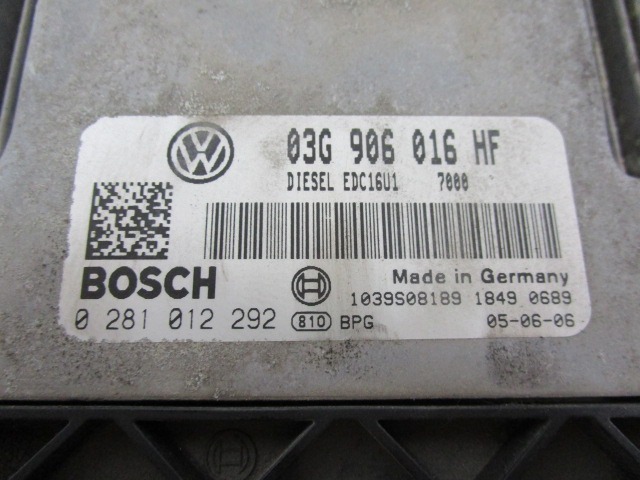 OSNOVNA KRMILNA ENOTA DDE / MODUL ZA VBRIZGAVANJE OEM N. 281012292 ORIGINAL REZERVNI DEL SKODA OCTAVIA MK2 1Z3 MK2 BER/SW (2004 - 2008)DIESEL LETNIK 2005