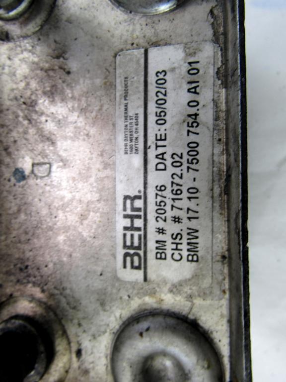 EGR VENTIL/IZMENJALNIK OEM N. 17107500754 ORIGINAL REZERVNI DEL BMW X5 E53 (1999 - 2003)DIESEL LETNIK 2003