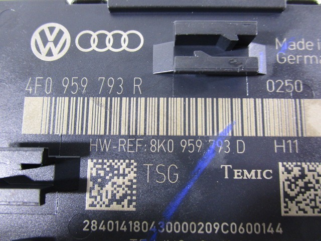 RACUNALNIK VRAT IN STEKEL OEM N. 4F0959793R ORIGINAL REZERVNI DEL AUDI A6 C6 R 4F2 4FH 4F5 BER/SW/ALLROAD (10/2008 - 2011) DIESEL LETNIK 2010