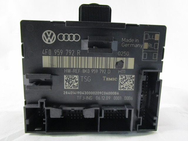 RACUNALNIK VRAT IN STEKEL OEM N. 4F0959792R ORIGINAL REZERVNI DEL AUDI A6 C6 R 4F2 4FH 4F5 BER/SW/ALLROAD (10/2008 - 2011) DIESEL LETNIK 2010