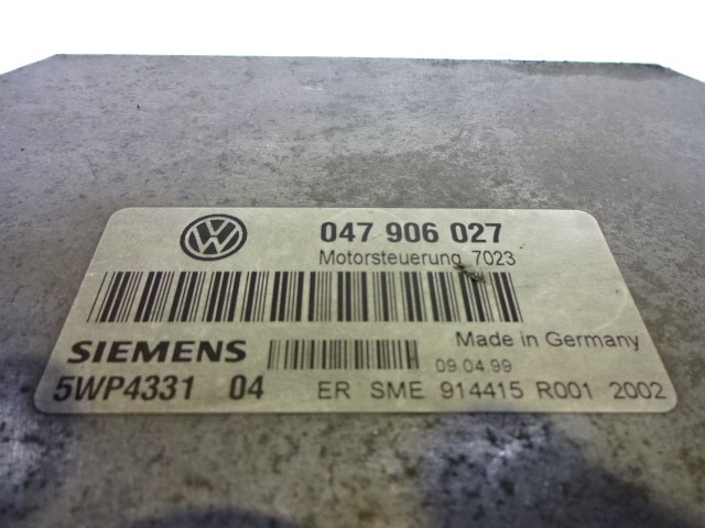 OSNOVNA KRMILNA ENOTA DDE / MODUL ZA VBRIZGAVANJE OEM N. 047906027 5WP4331 ORIGINAL REZERVNI DEL VOLKSWAGEN LUPO 6X1 6E1 (04/1999 - 05/2005) BENZINA LETNIK 1999