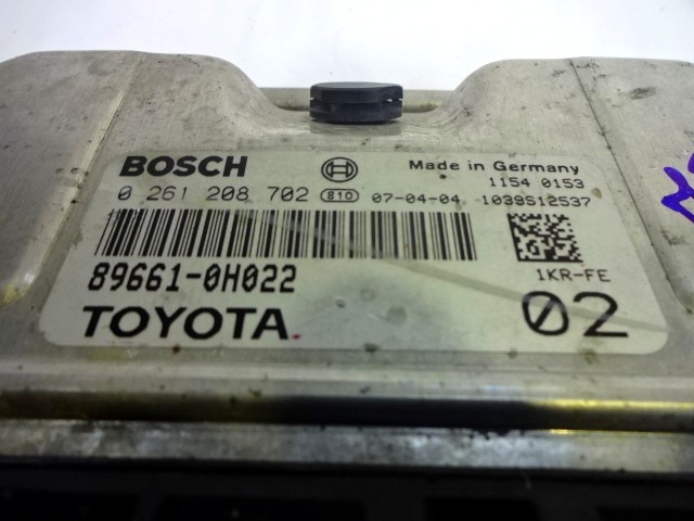 OSNOVNA KRMILNA ENOTA DDE / MODUL ZA VBRIZGAVANJE OEM N. 0261208702 89661-0H022 ORIGINAL REZERVNI DEL CITROEN C1 (2005 - 2014) BENZINA LETNIK 2007