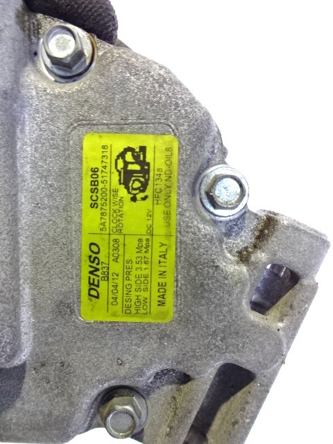 KOMPRESOR KLIME  OEM N. 5A7875200 ORIGINAL REZERVNI DEL FIAT 500 CINQUECENTO 312 MK3 (2007 - 2015) BENZINA/GPL LETNIK 2012