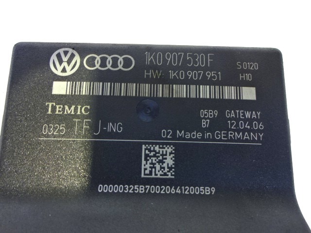 RACUNALNIK VMESNIKA (GATEWAY) OEM N. 1K0907530F ORIGINAL REZERVNI DEL VOLKSWAGEN GOLF PLUS 5M1 521 MK1 (2004 - 2009) DIESEL LETNIK 2006