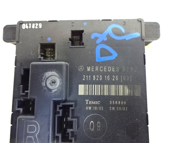 RACUNALNIK VRAT IN STEKEL OEM N. 2118201626 ORIGINAL REZERVNI DEL MERCEDES CLASSE E W211 S211 BER/SW (03/2002 - 05/2006) BENZINA LETNIK 2005