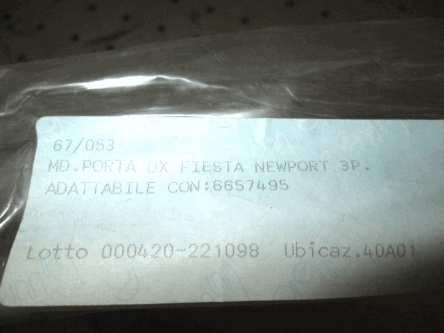 ZUNANJI PROFILI IN LETVE OEM N. 198097 ORIGINAL REZERVNI DEL FORD FIESTA GFJ MK3 (1989 - 1995)BENZINA LETNIK 1989