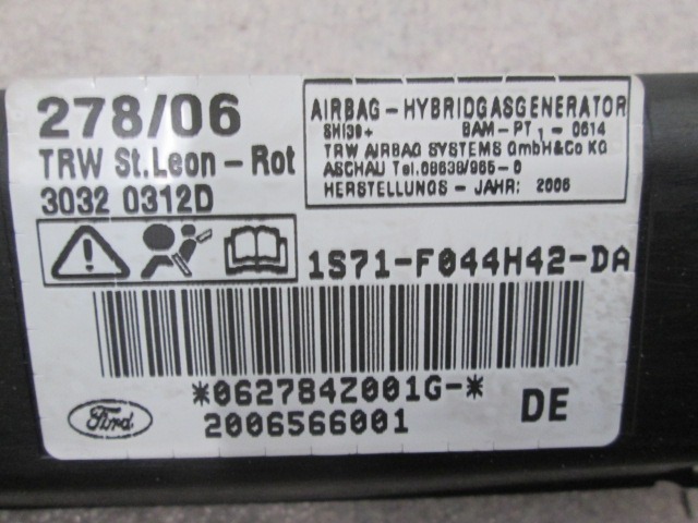 ZRACNA BLAZINA GLAVA DESNA OEM N. 1S71F044H42DA ORIGINAL REZERVNI DEL FORD MONDEO B5Y B4Y BWY MK2 BER/SW (2000 - 2007) DIESEL LETNIK 2006