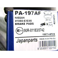 PA-197AF KI TASTIGLIE FRENO ANTERIORI JAPANPARTS NISSAN ALMERA 2.0 GTI 105 KW RICAMBIO NUOVO