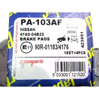 PA-103AF KIT PASTIGLIE FRENO ANTERIORI JAPANPARTS NISSAN MICRA K10 1.0 B 37 KW RICAMBIO NUOVO