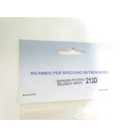 213D VETRO SPECCHIO SPECCHIETTO RETROVISORE DESTRO BIAGI CORRADO PEUGEOT 206 1.9 D 51 KW RICAMBIO NUOVO 