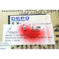 SPREDNJI DESNI ZAROMETI OEM N. 8L0941030 ORIGINAL REZERVNI DEL AUDI A3 MK1 8L 8L1 3P/5P (1996 - 2000) DIESEL LETNIK 1999