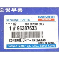 RACUNALNIK AVTOALARMA/BLOKADA MOTORJA OEM N. 96387633 ORIGINAL REZERVNI DEL DAEWOO TACUMA REZZO (2000 - 2009)BENZINA LETNIK 2006