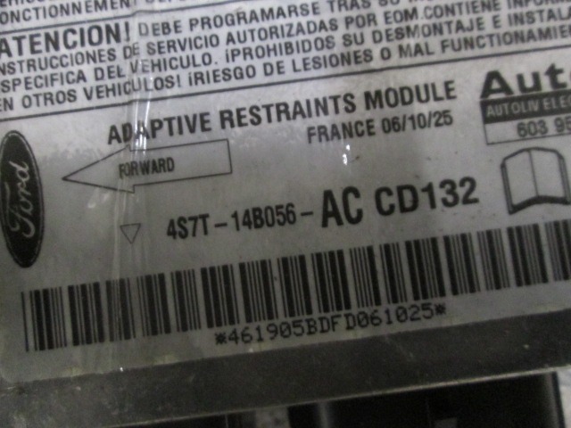 KIT AIRBAG KOMPLET OEM N. KIT AIRBAG COMPLETO ORIGINAL REZERVNI DEL FORD MONDEO B5Y B4Y BWY MK2 BER/SW (2000 - 2007) DIESEL LETNIK 2006