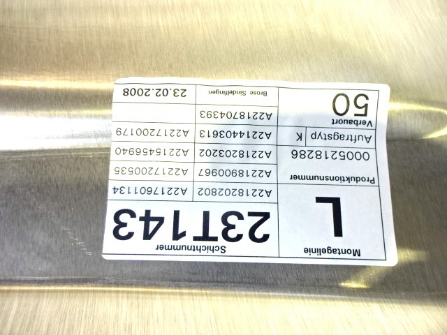 MEHANIZEM VETROBRANSKEGA STEKLA PREDNJIH VRAT OEM N. A2217200146 ORIGINAL REZERVNI DEL MERCEDES CLASSE S W221 (2005 - 2013)BENZINA LETNIK 2008