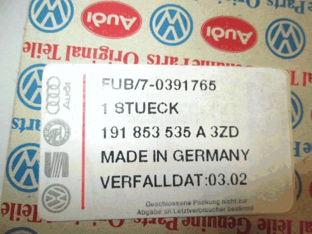 ZUNANJI PROFILI IN LETVE OEM N. 191853535A 3ZD ORIGINAL REZERVNI DEL VOLKSWAGEN GOLF II 19E 1G1 MK2 (1983 - 1992)BENZINA LETNIK 1985