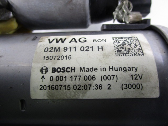 ZAGANJAC MOTORJA  OEM N. 02M911021H ORIGINAL REZERVNI DEL VOLKSWAGEN POLO 6R1 6C1 R (02/2014 - 2017) BENZINA LETNIK 2017