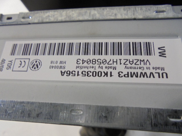 RADIO CD / OJACEVALNIK / IMETNIK HIFI OEM N. 1K0035156A ORIGINAL REZERVNI DEL VOLKSWAGEN GOLF V 1K1 1K5 MK5 BER/SW (02/2004-11/2008) BENZINA LETNIK 2008