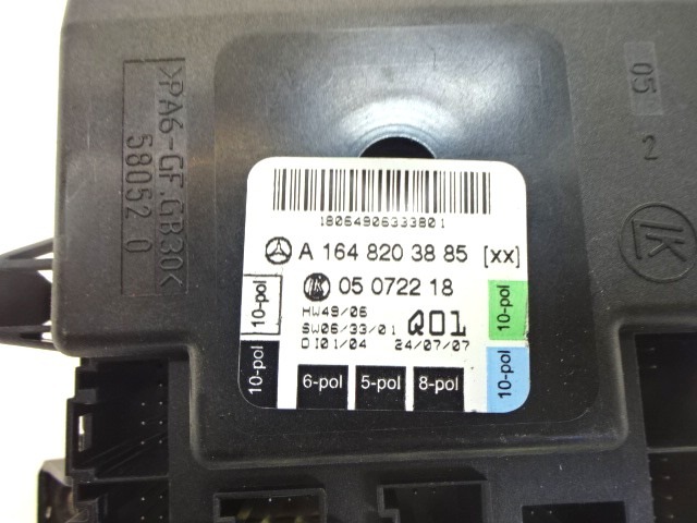 RACUNALNIK VRAT IN STEKEL OEM N. A1648203885 ORIGINAL REZERVNI DEL MERCEDES CLASSE R W251 (2005 - 2010)DIESEL LETNIK 2007