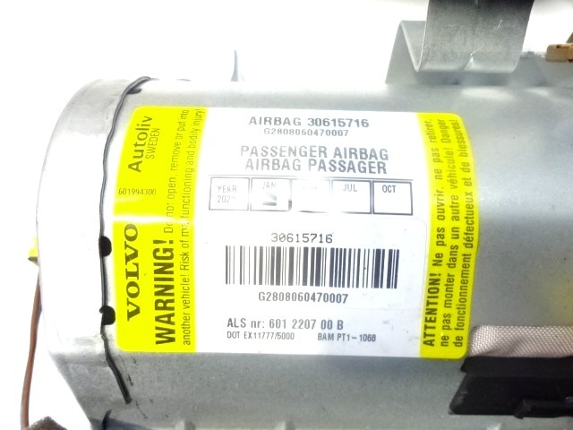 KIT AIRBAG KOMPLET OEM N. 17906 KIT AIRBAG COMPLETO ORIGINAL REZERVNI DEL VOLVO V50 545 (2004 - 05/2007) DIESEL LETNIK 2006