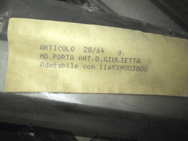 OKRASNE LETVE IN PROFILI SPREDNJIH VRAT OEM N. 116939000000 ORIGINAL REZERVNI DEL ALFA ROMEO GIULIETTA 116 (1977 - 1985)BENZINA LETNIK 1977