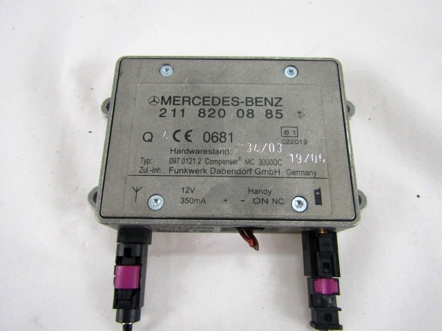 OJACEVALEC / ANTENA OEM N. 2118200885 ORIGINAL REZERVNI DEL MERCEDES CLASSE E W211 S211 R BER/SW (06/2006 - 2009)DIESEL LETNIK 2006