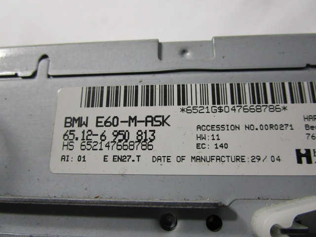 REZERVNI DELI, RADIJSKO-NAVIGACIJSKE NAPRAVE OEM N. 65126950813 ORIGINAL REZERVNI DEL BMW SERIE 5 E60 E61 (2003 - 2010) DIESEL LETNIK 2004