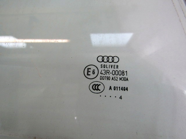 STEKLO ZADNJIH DESNIH VRAT OEM N. 8E9845026 ORIGINAL REZERVNI DEL AUDI A4 B6 8E2 8E5 BER/SW (2001 - 2005) DIESEL LETNIK 2004