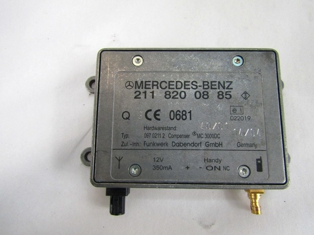 OJACEVALEC / ANTENA OEM N. 2118200885 ORIGINAL REZERVNI DEL MERCEDES CLASSE CLK W209 C209 COUPE A209 CABRIO (2002 - 2010)DIESEL LETNIK 2004