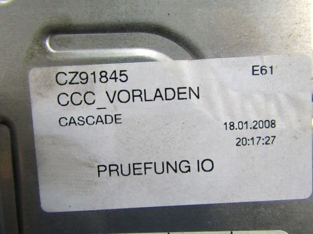 REZERVNI DELI, RADIJSKO-NAVIGACIJSKE NAPRAVE OEM N. 65839170702 ORIGINAL REZERVNI DEL BMW SERIE 5 E60 E61 (2003 - 2010) DIESEL LETNIK 2008