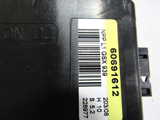 RACUNALNIK VRAT IN STEKEL OEM N. 60691612 ORIGINAL REZERVNI DEL ALFA ROMEO 159 939 BER/SW (2005 - 2013) DIESEL LETNIK 2008